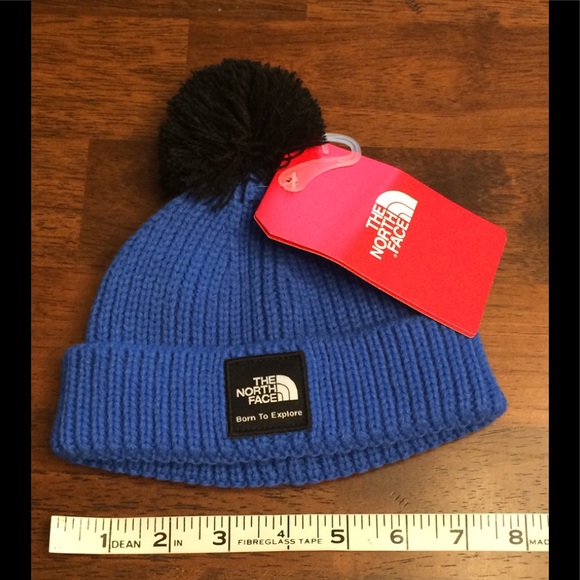 the north face baby box logo pom beanie